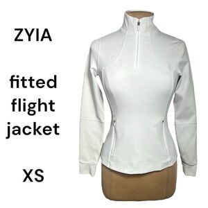 ZYIA white fitted flight jacket size XS